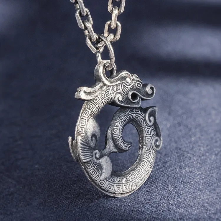 Vintage Foot Silver Dragon Pendant