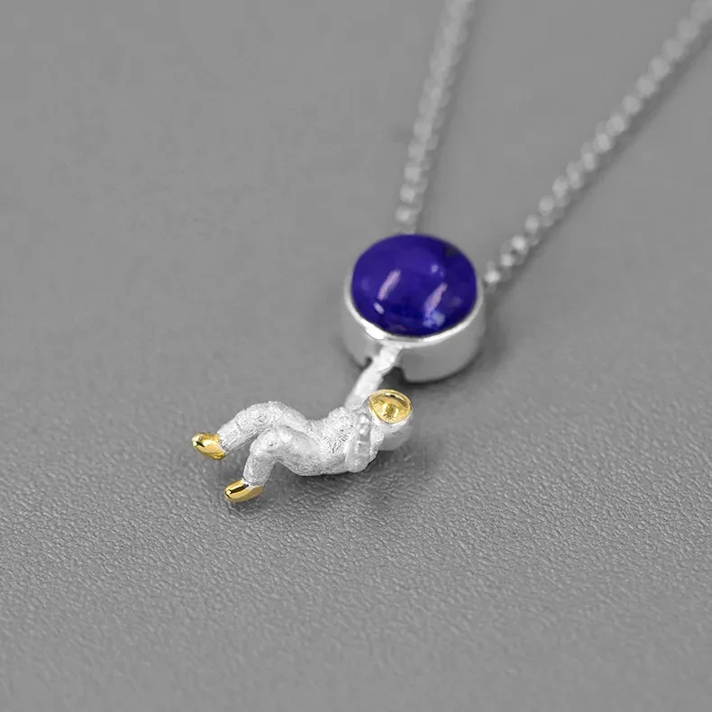 Sterling Silver Astronaut Pendant Necklace