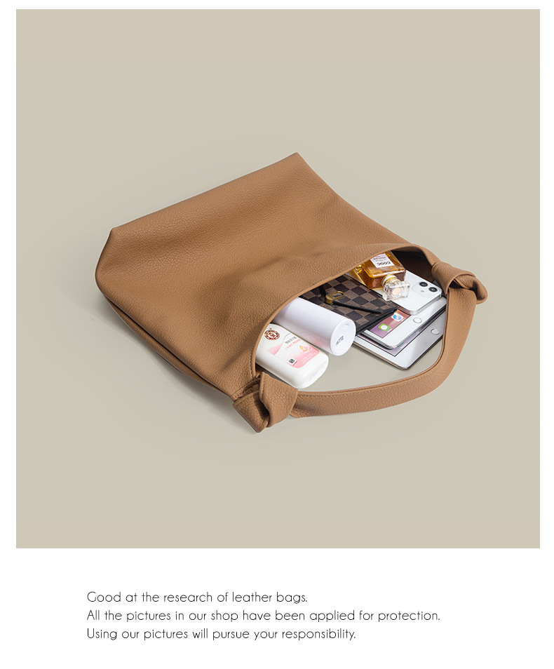 Soft Leather Tote Big Bag Fashion Simple Shoulder Bag