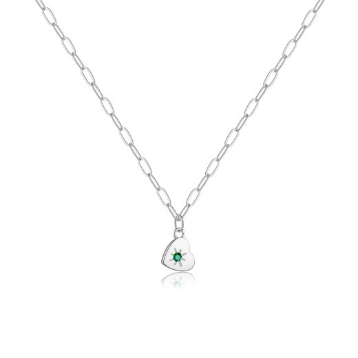 S925 Loving Heart In Sterling Silver Eight Awn Star Cruciate Flower Necklace