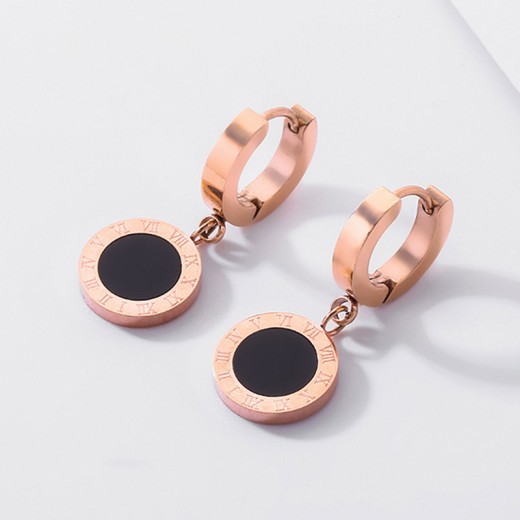 Creative Rose Gold Titanium Steel Earrings Jewelry