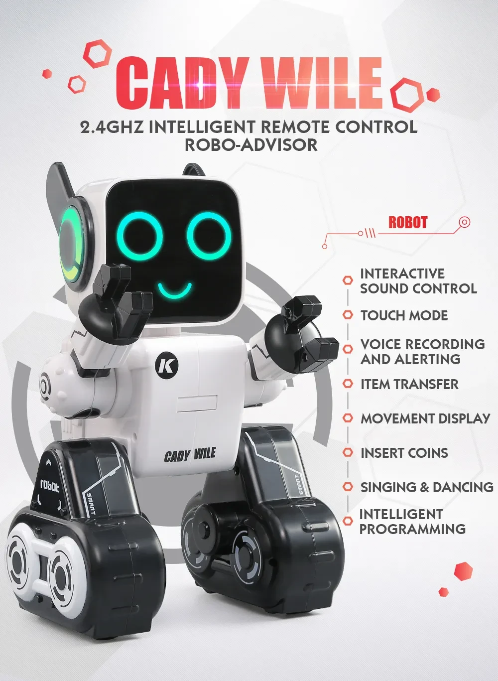 Red Intelligent Remote Control Robot