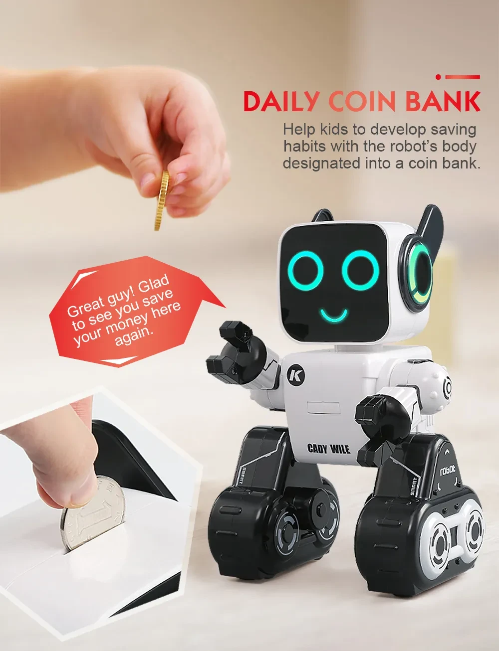 Red Intelligent Remote Control Robot