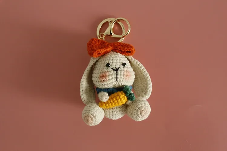 Exquisite Wool Crocheted Rabbit Pendant