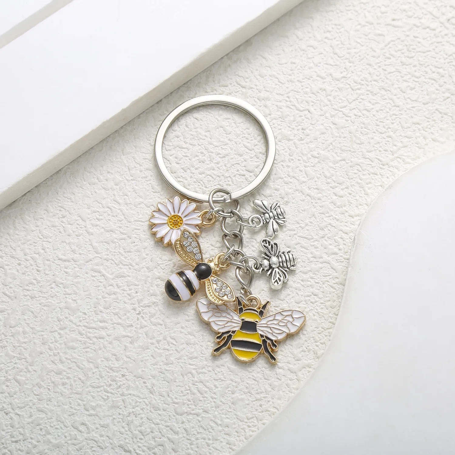 Oil Dripping Bee SUNFLOWER Keychain