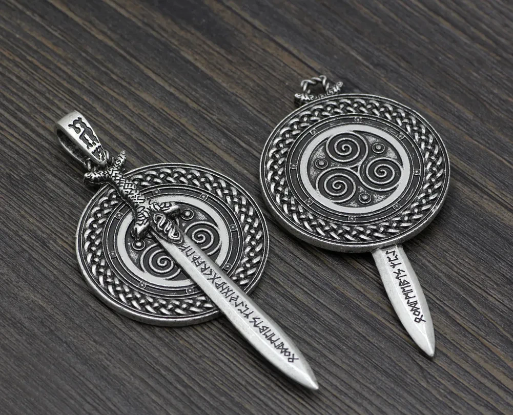 Sword Shield Men's Pendant Necklace