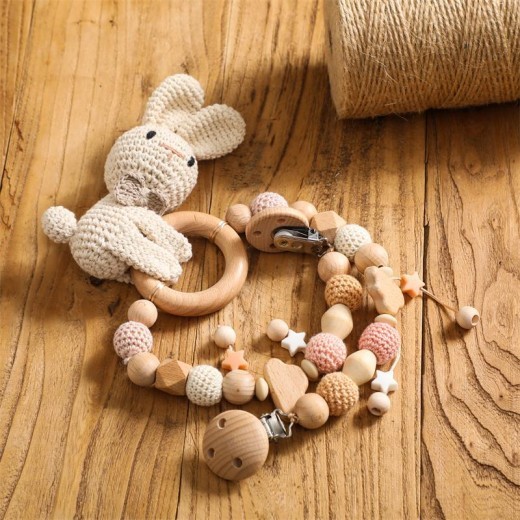 Baby Crib Hanging Bunny Music Car Doll Pendant Nibbling Toy