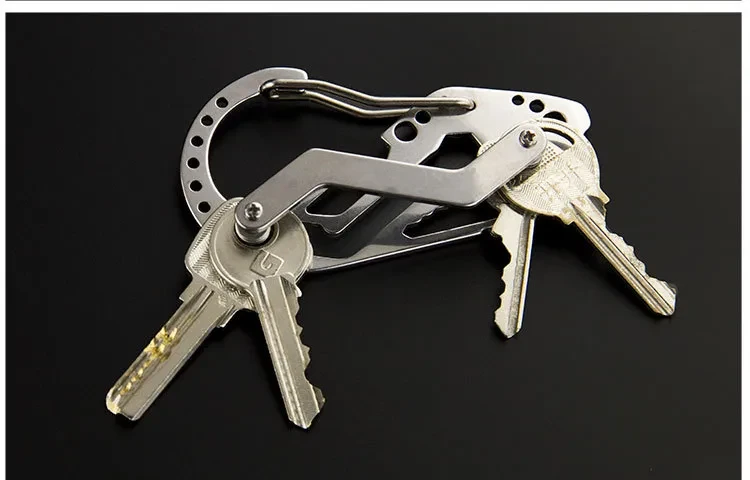 Portable EDC Tools Outdoor Multi-eye Climbing Button Carabiner Multi-functional Stainless Steel