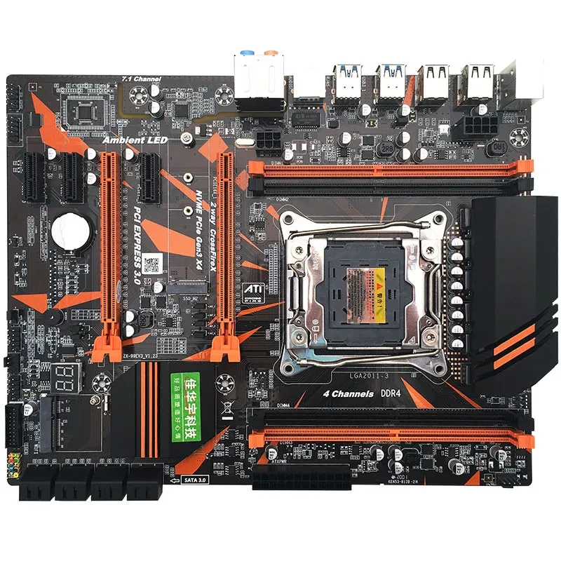 X99 Computer Motherboard lga2011-3 pin CPU Four Channel DDR4 Memory