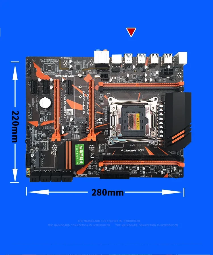 X99 Computer Motherboard lga2011-3 pin CPU Four Channel DDR4 Memory