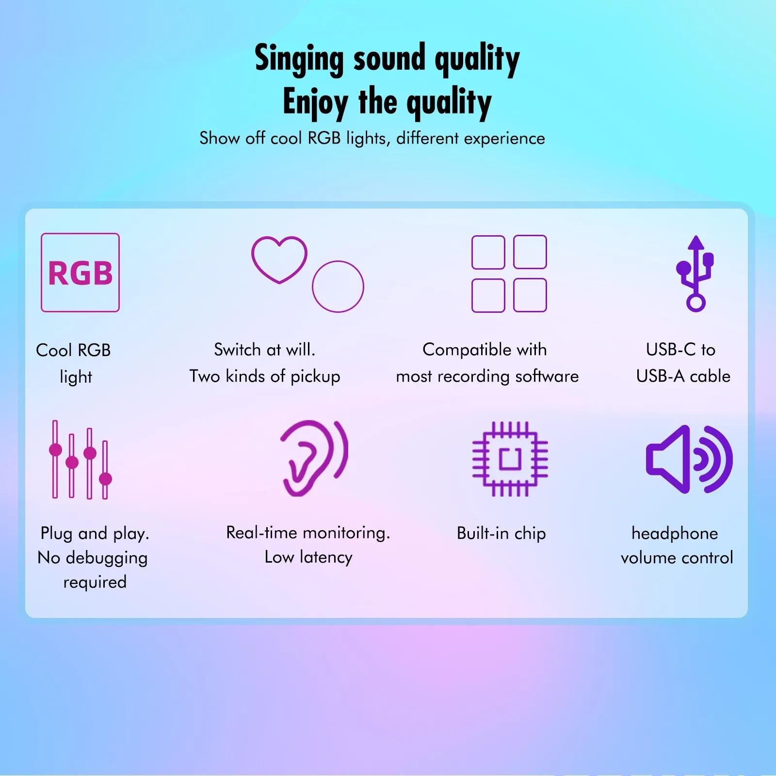 Q18 Two Directional, Recording Karaoke Condenser Microphone