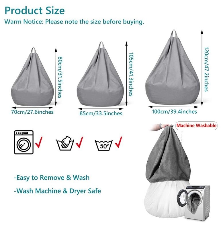 Beanbag Chair Bean Bag Cover + Foot Rest