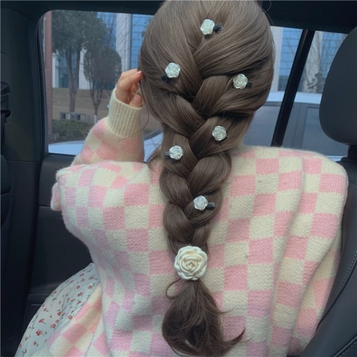 Sweet Cute Girl Autumn Rose Flower Hairpin