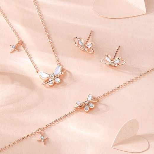 Sterling Silver Rose Gold Earrings Internet Celebrity