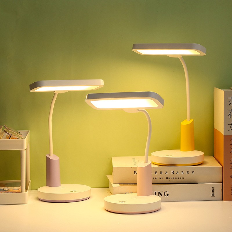 Simple LED Touch Table Lamp Three-color Electrodeless Dimming