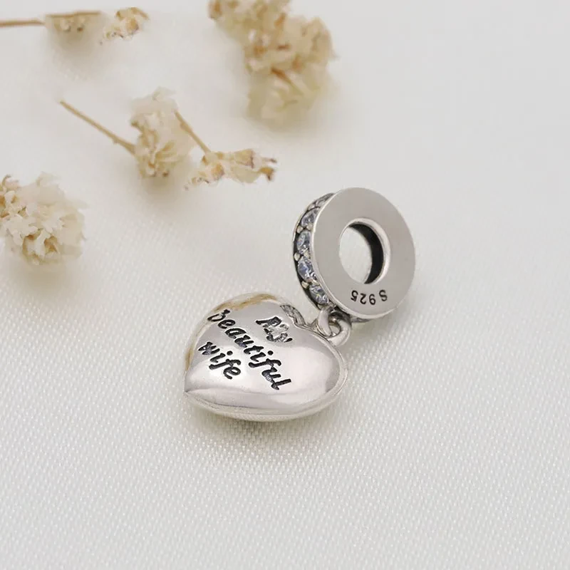 Diamond letter love wife pendant
