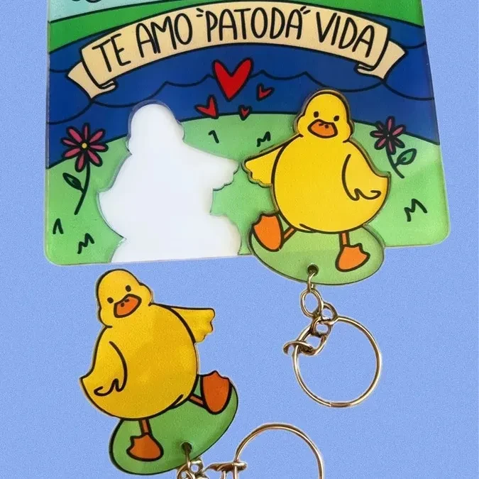 Creative Funny Couple Duck Keychain