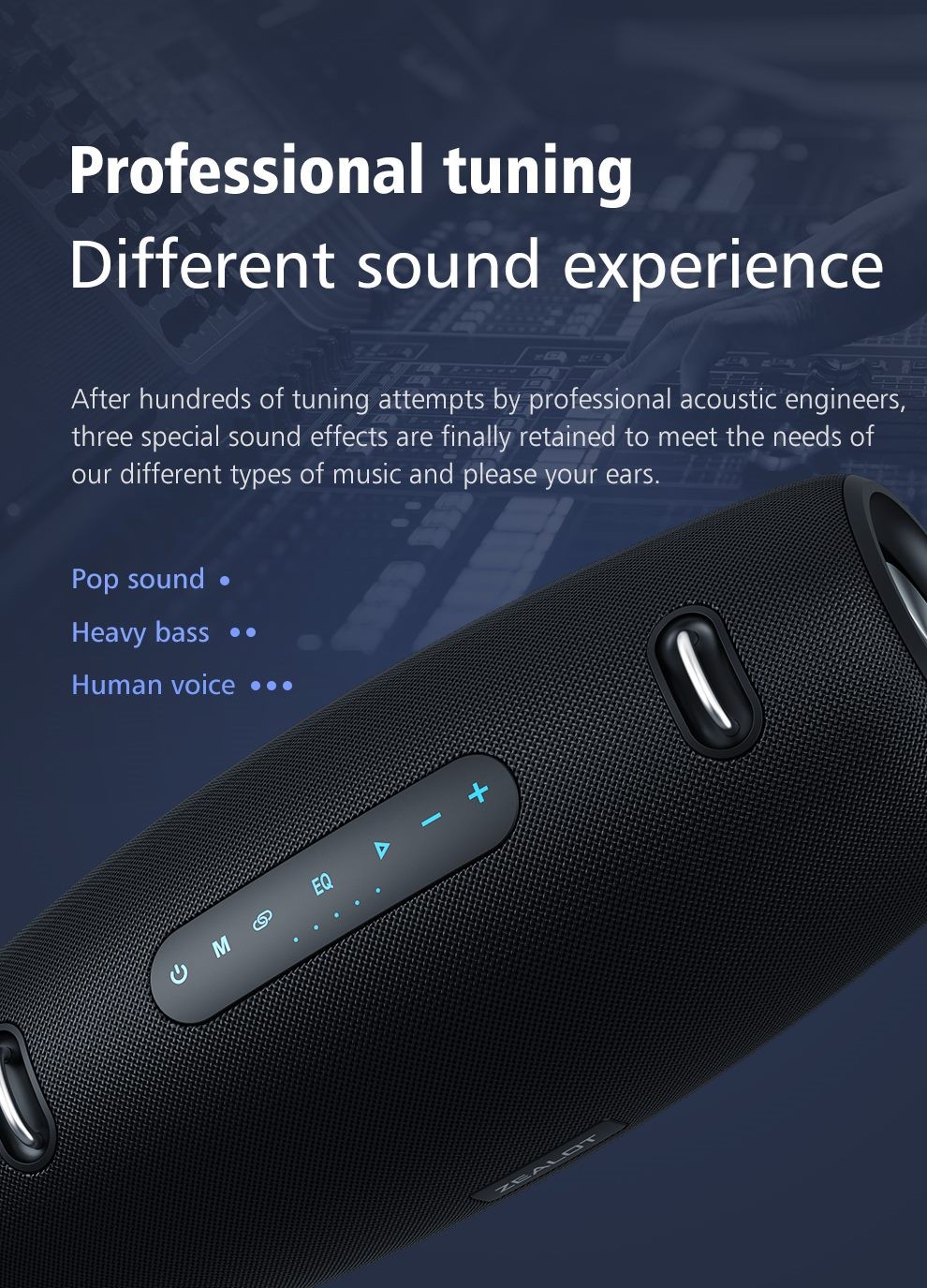 Zealot S67 Bluetooth Speaker, Super Loud HiFi Sound, Big Size, Black