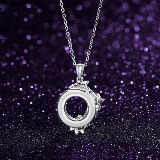 S925 Colorful Crystal Rose Pendant Lucky Wheel Transfer Item Jewelry
