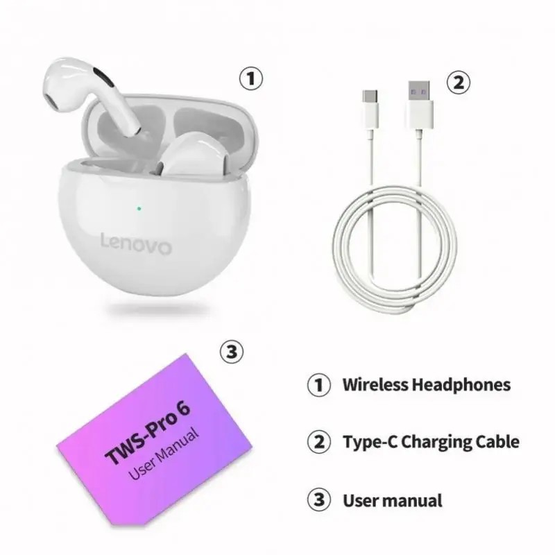 Lenovo Air Pro 6 TWS Wireless Bluetooth Earphones