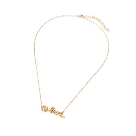 Japanese And Korean Simple Rose Gold Letter LOVE Necklace