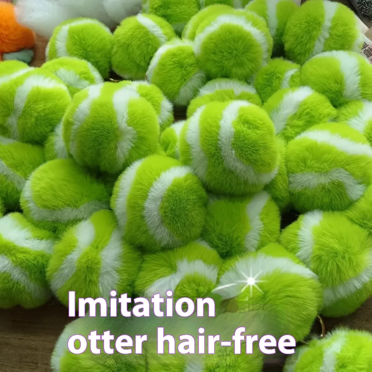 Cute Little Tennis Imitate Rex Rabbit Fur Tennis Pendant Car Key Ring