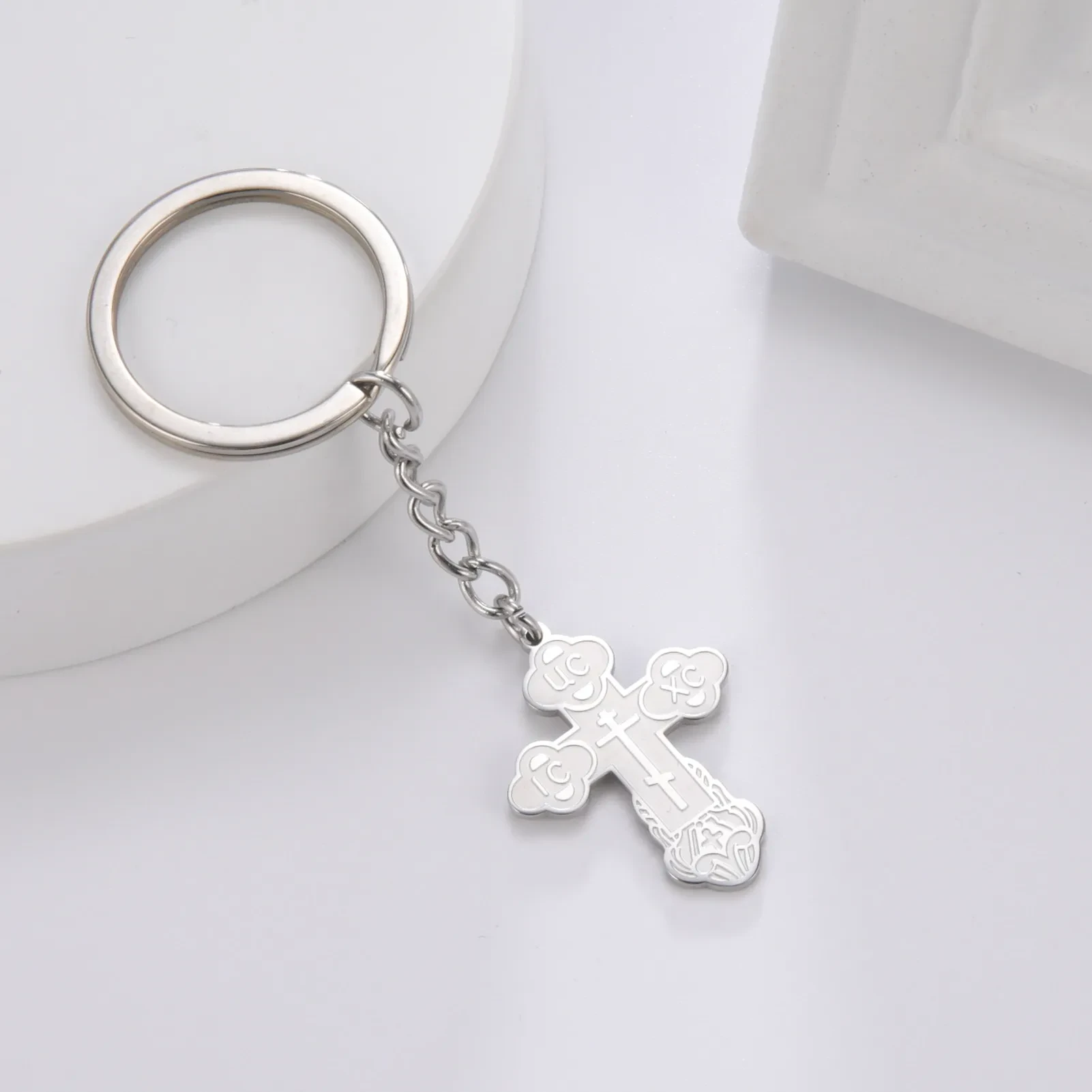 Men's Stainless Steel Laser Marking Keychain