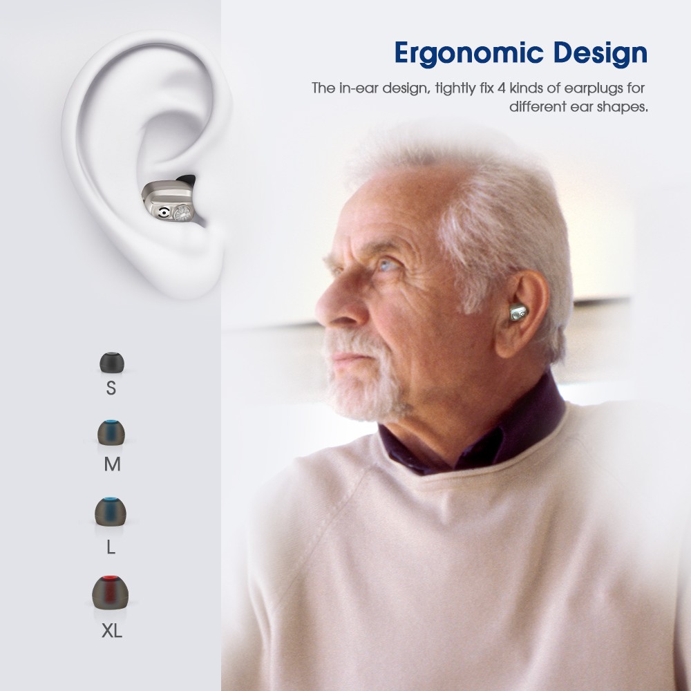 MoreHope Mini Invisible Digital Hearing Aids - Wireless Hearing Amplifier with Rechargeable Box