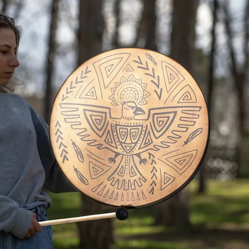 VMONKE 10-Inch Sacred Shamanic Bird Hand Drum Kit