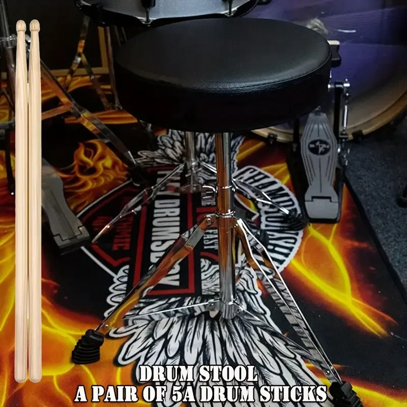 Adjustable Height 5A Sticks Comfort-Padded Drum Throne