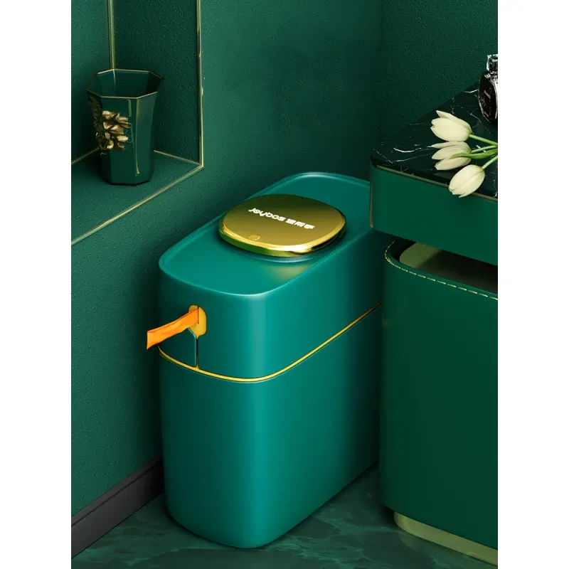 Light Luxury Bedroom With Lid Large Capacity Automatic Packing Trash Can