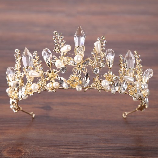 Fashion Ladies Baroque Crystal Crown Tiara