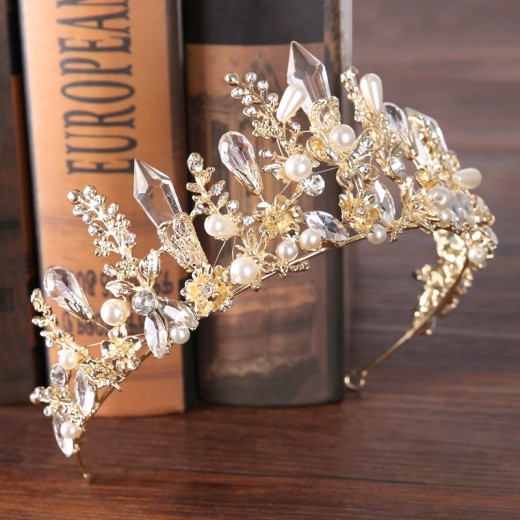Fashion Ladies Baroque Crystal Crown Tiara