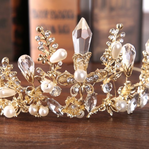 Fashion Ladies Baroque Crystal Crown Tiara