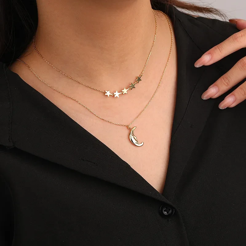 Sterling Silver Necklace Women European And American Ins Light Luxury Stars