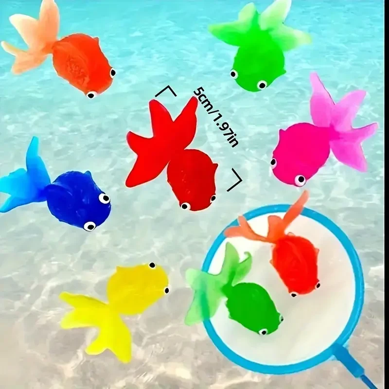 12-Pack Floating Rubber Goldfish Toys
