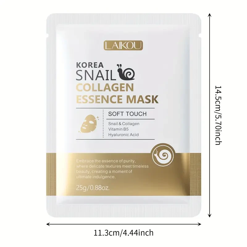 20pcs LAIGKU KOREA SNAIL COLLAGEN ESSENCE MASK - Deep Moisturizing & Nourishing