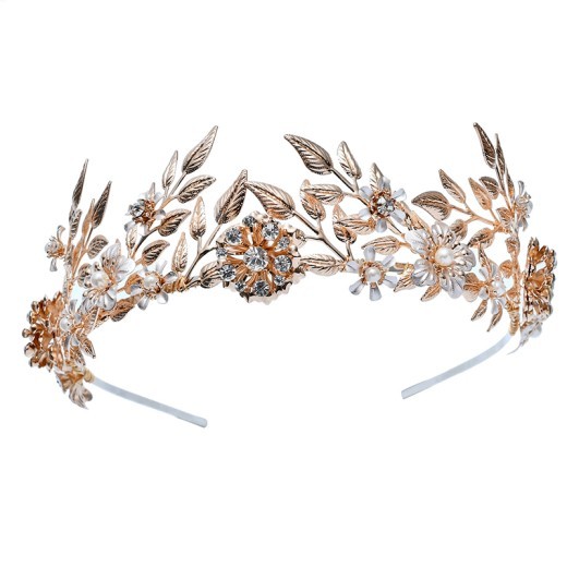 Creative Flower Leaf Bride Crown Wedding Tiara Alloy