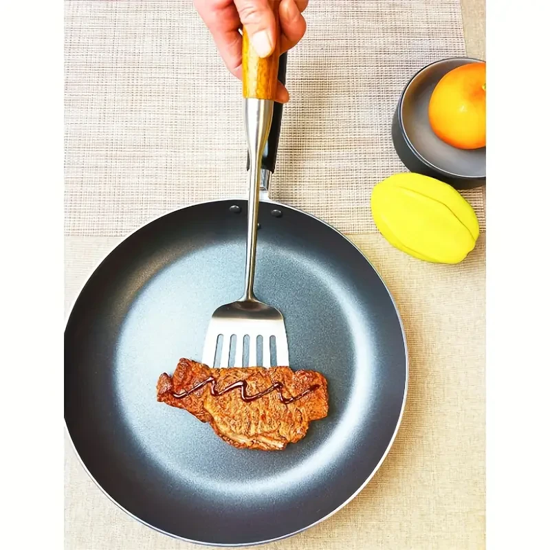 YUHUPHYLLIC Stainless Steel Kitchen Utensil Set with Wooden Handles