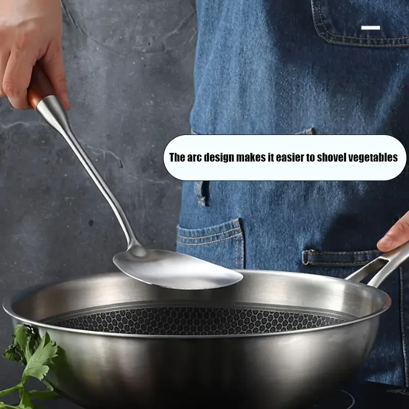 YUHUPHYLLIC Stainless Steel Kitchen Utensil Set with Wooden Handles