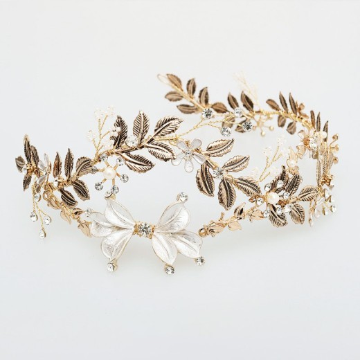 Vintage Gold Bridal Crown Hair Accessories