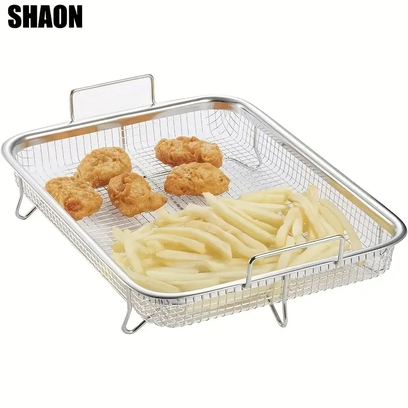 SHAON 1pc stainless steel frying basket holder