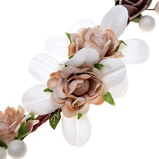 Paper Rope Garland Headdress Headband Simulation Rose Headband Wedding Jewelry