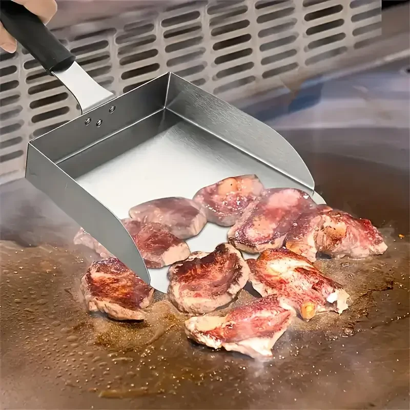 SHAON Extra Large Stainless Steel Food Mover with Flat Bottom
