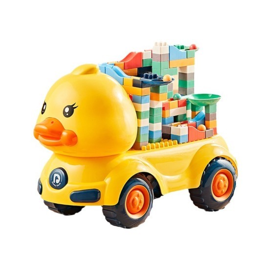 Dinosaur Unit Blocks On Wheels Children's Puzzle Large Particle Assembly Multi-function
