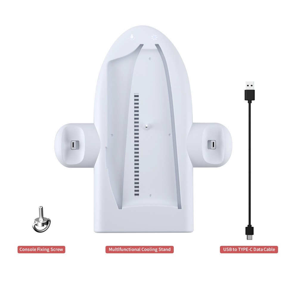 Host Multi-function Cooler Pad Fan PS5 Handle Fixed Charger Charging Belt RGB Colorful Ambience Light