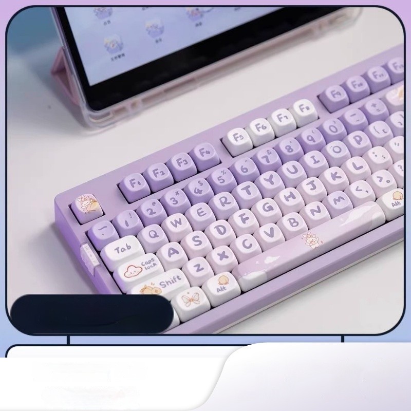 PBT Gradient Purple Rabbit Key Cap Coeco Customized Personality