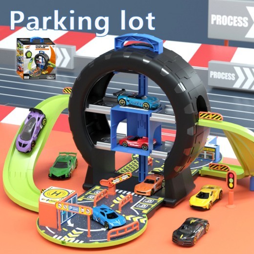 Children's Tire Track Parking Lot Education Baby Alloy Car Toy Gift