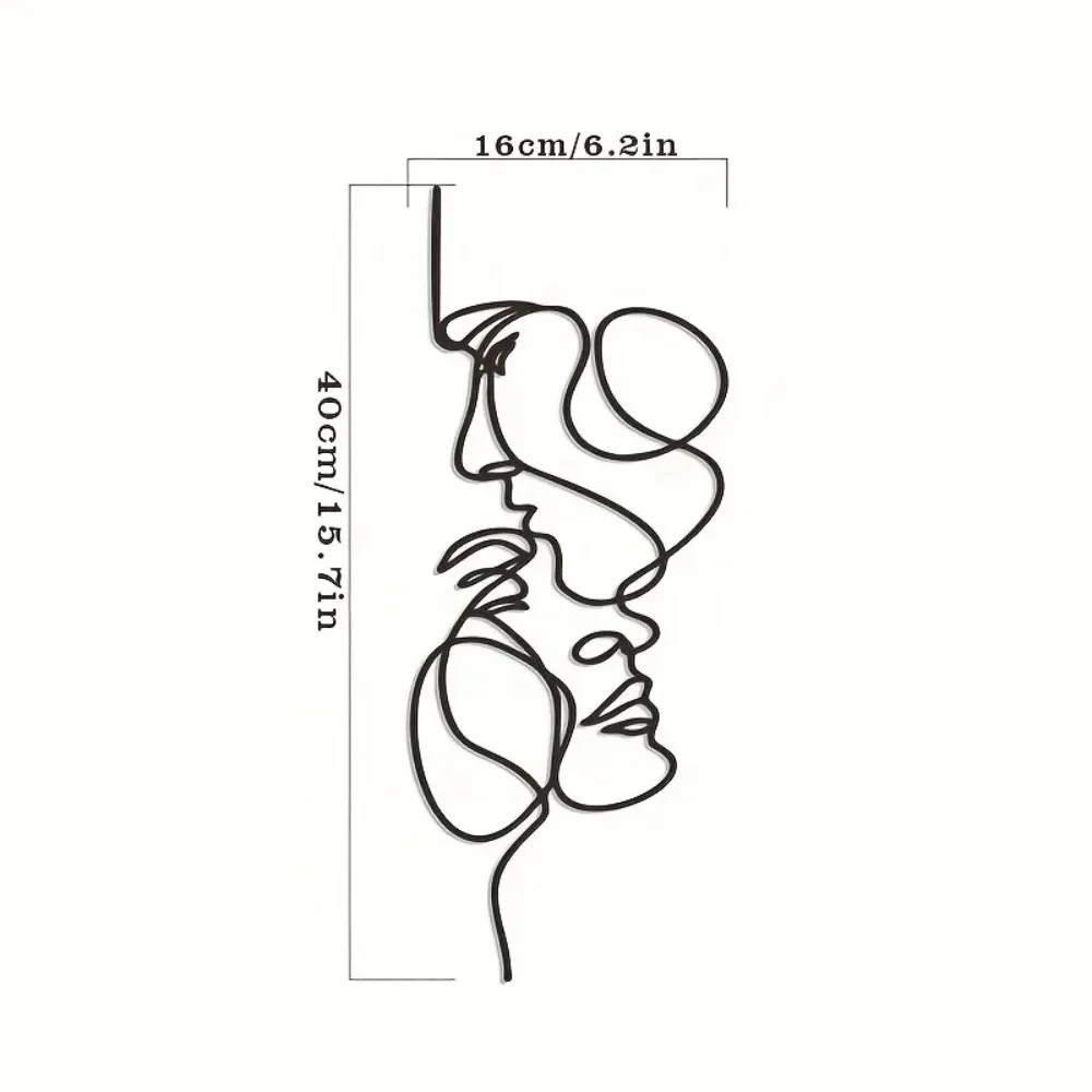 New Metal Wall Art Minimalist - Facial Line Wall Decor