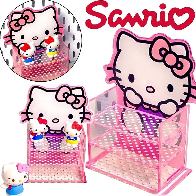 Sanrio Hello Kitty 3-Tier Acrylic Display Stand - Durable Transparent Storage Rack